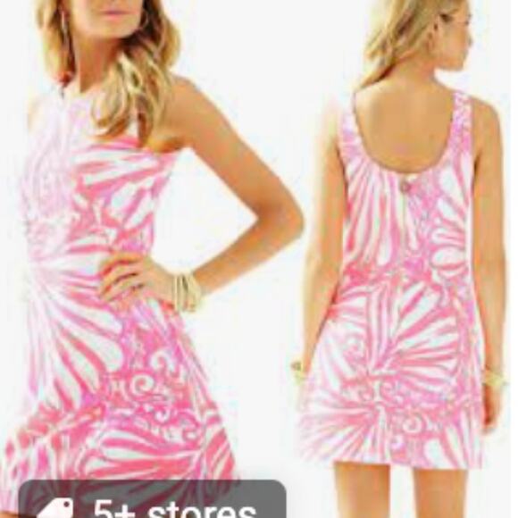 LILLY PULITZER Callie Pink Sun Ray Shimmie Shift Dress S - Picture 1 of 9